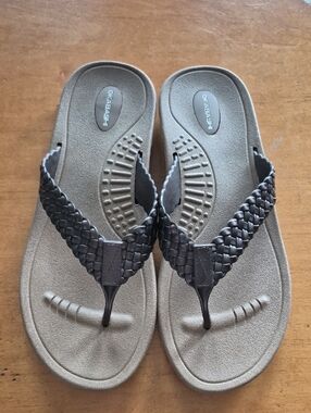 Okabashi Unisex Brown Braided Thong Sandals